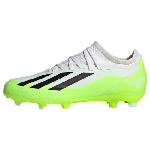 adidas X Crazyfast.3 Firm Ground Fußballschuhe (Fester Untergrund), FTWR White/core Black/Lucid Lemon, 33 EU von adidas