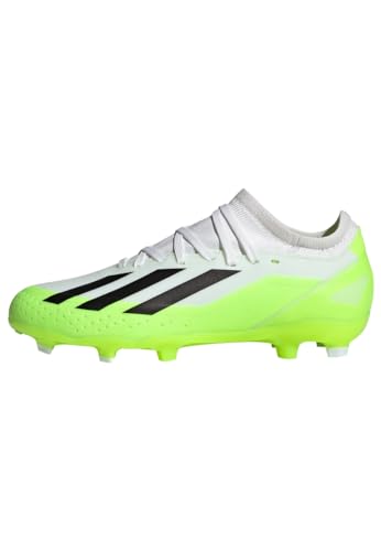 adidas X Crazyfast.3 Firm Ground Boots Fußballschuhe, Cloud White/Core Black/Lucid Lemon, 36 2/3 EU von adidas