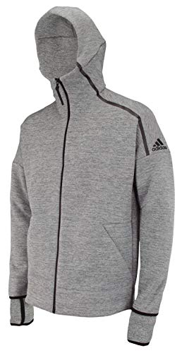 adidas ZNE Herren Kapuzenpullover mit durchgehendem Reißverschluss, grau, X-Small von adidas