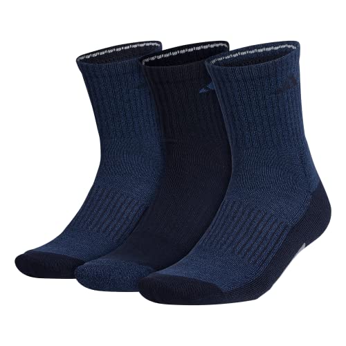 adidas mens Cushioned X 3 Mid-Crew Socks (3-Pair), Night Marine Blue/Legend Ink Blue/Grey , Large von adidas