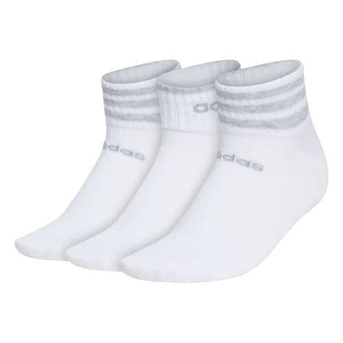 adidas womens 3-Stripe Low Cut Socks (3-Pair), White/Cool Light Heather/Clear Onix Grey, Medium von adidas