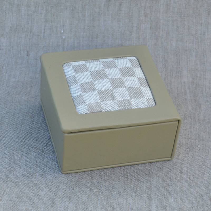 Graue Handgefertigt Aus Echtem Leder-Schmuck-Box von adinaboutique