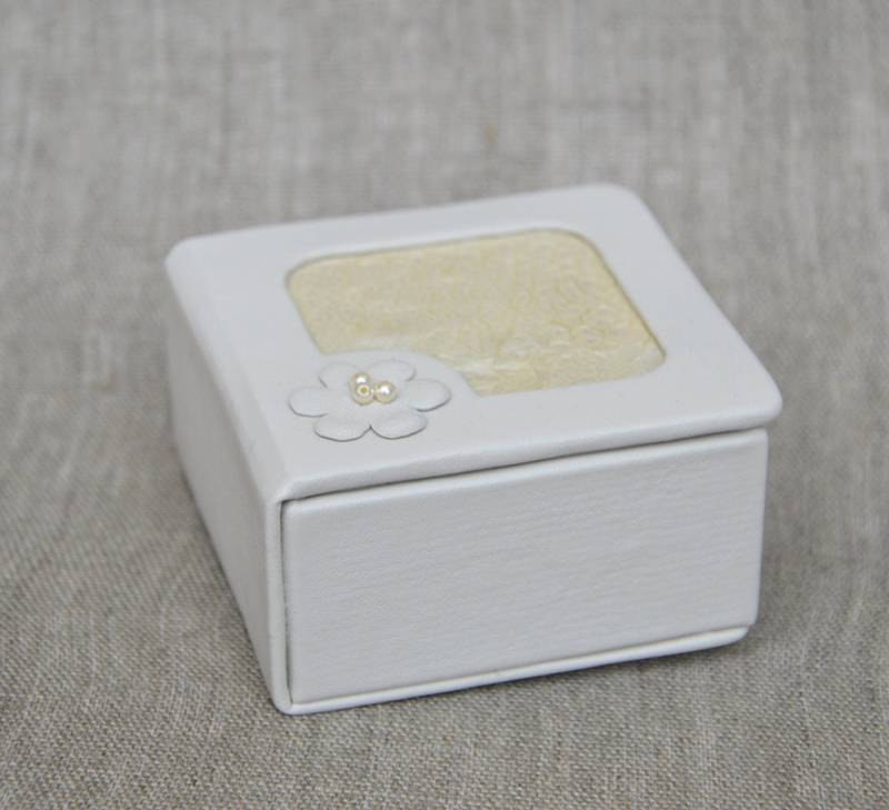 Weißer Hand Gefertigt Aus Echtem Leder-Schmuck-Box von adinaboutique
