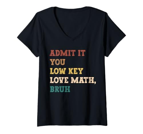 Damen Gib es zu, du liebst Mathe-Bürste und lustiger Mathematiklehrer T-Shirt mit V-Ausschnitt Damen Gib es zu, du liebst Mathe-Bürste und lustiger Mathematiklehrer T-Shirt mit V-Ausschnitt von admit it you low key love math bruh retro student