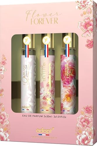 adopt FLOWER FOREVER 3 er Set, 3 x 30 ml Eau de Parfums für Damen | Parfum Geschenkset (3x30ml), zum verschenken, Florale Düfte, adopt:Damenduft von adopt