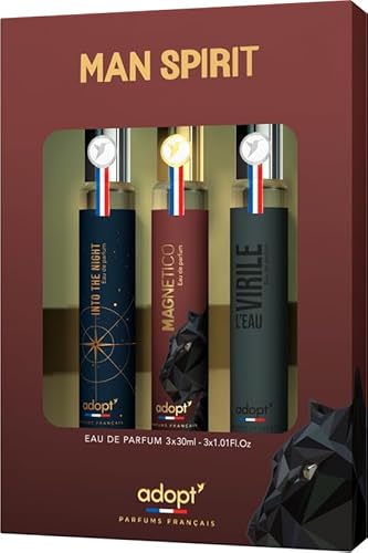 adopt MAN SPIRIT 3 er Set, 3 x 30 ml Eau de Parfums für Herren | Parfum Geschenkset (3x30ml), zum verschenken, markante Herrendüfte, Frisch, charismatisch und intensiv, adopt:Damenduft von adopt