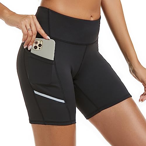 adorence Radlerhose Damen Kurz mit Tasche - Vielseitige Biker Shorts - Gym Shorts & Leggings Damen Kurz - Perfekte Sport Short Damen für Fitnessstudio und Alltag-Schwarz,L von adorence