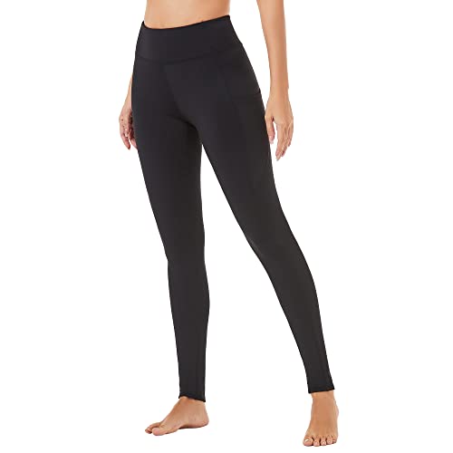 adorence Schwarze Leggings Damen mit Taschen - Dicke & Warme Stoff, Hohe Taille Sportleggings - Bequeme Push Up Leggings - Elastische Damen Fitnesshose für Training & Alltag -XS von adorence