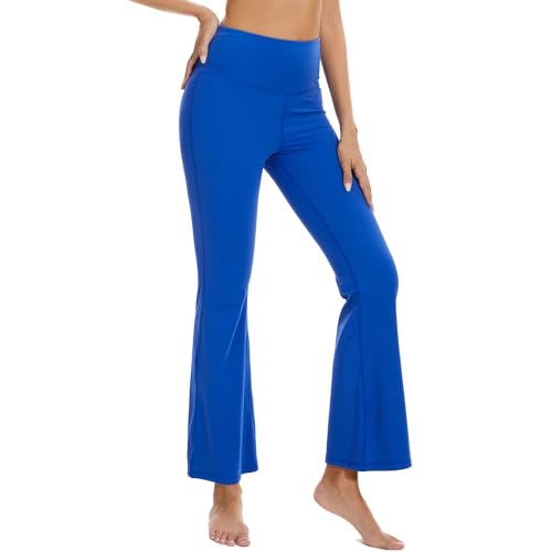 adorence Yogahose Damen, Schlaghose Damen Leggings (Flare Leggings mit Bootcut Hose Design) High Waist Yoga Hosen-Königsblau,3XL von adorence