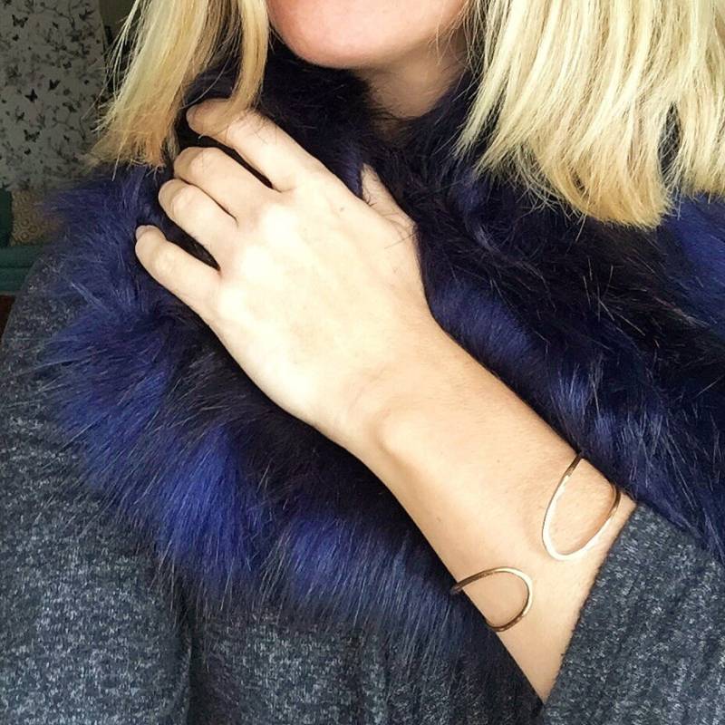 Doppelter Loop Offener Armreif, Verstellbares Statement Armband, Offenes Personalisiertes Geschenk Für Mutter, Frau Freundin von adorn512