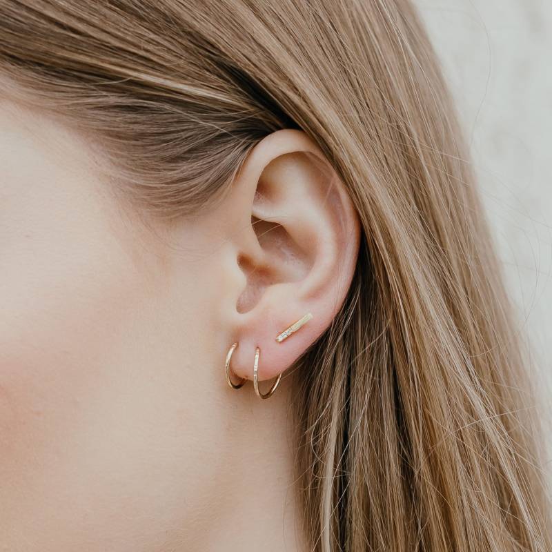 Helix Gold Ohrringe Hoop - Double Piercing Knorpel Ohrring Twist Triple Forward Set von adorn512