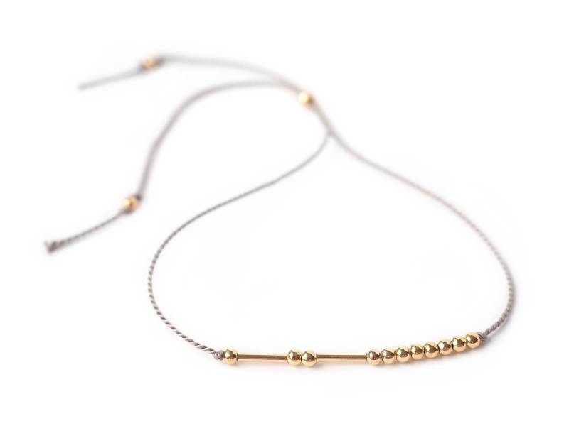 Morse Code Armband Custom, Sister Gold Perlen Schmuck Für Schwester, Zierliches Mit Winzigen Perlen, Freundschaftsgeschenk, Einzigartiges Geschenk von adorn512