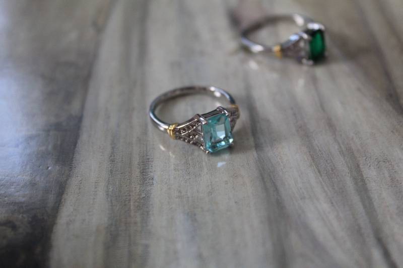 Art Déco Statement Ring | Labor Topas Und Smaragd Sterling Silber 925 Zweifarbiger Filigraner Tulpenring von adriancompany