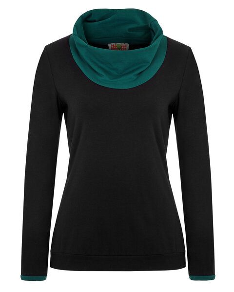æbletræ BIO Longsleeve mit Loopkragen - schwarz von æbletræ