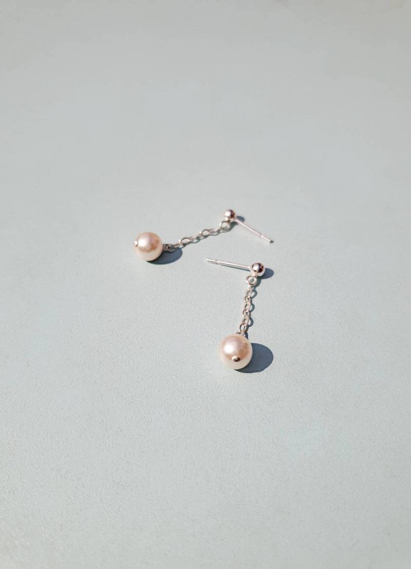 Glasperlen Ohrringe - Einfache Baumeln Kette Und Perlen Elegante Basic Glasperlen Ohrringe - Einfache Baumeln Kette Und Perlen Elegante Basic von aegodesigns