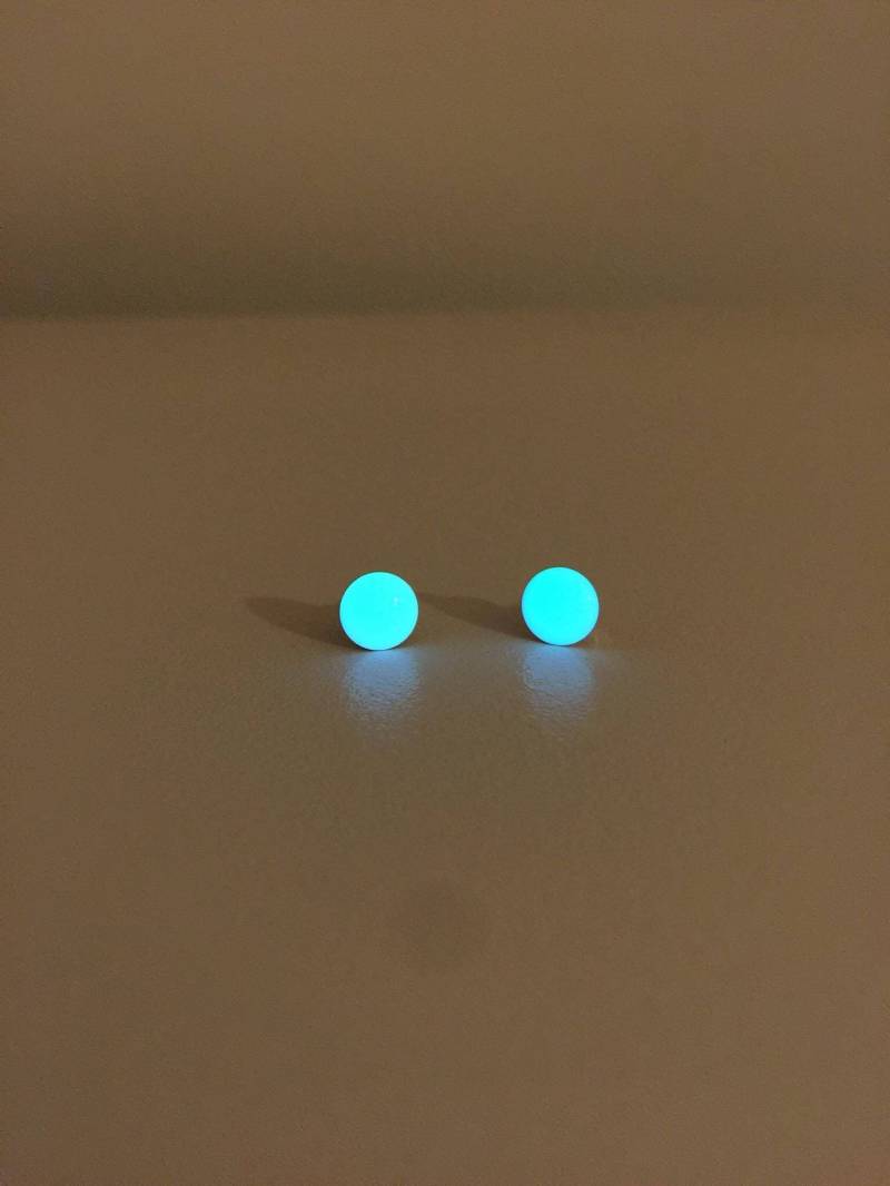 Türkis Aquamarin Blau Solar/Lichtbetriebenes Leuchten Ohrringe - Elune World Of Warcraft Inspiriert Massives Sterling Silber von aegodesigns