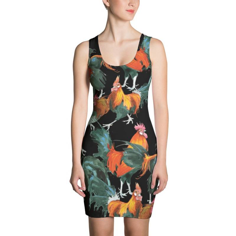 Hahn-Druck Auf Der Ganzen Kleid von aekieren