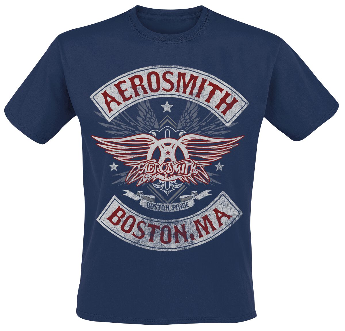 Aerosmith T-Shirt - Boston Pride - M bis XXL - für Männer - Größe M - navy  - Lizenziertes Merchandise! von aerosmith