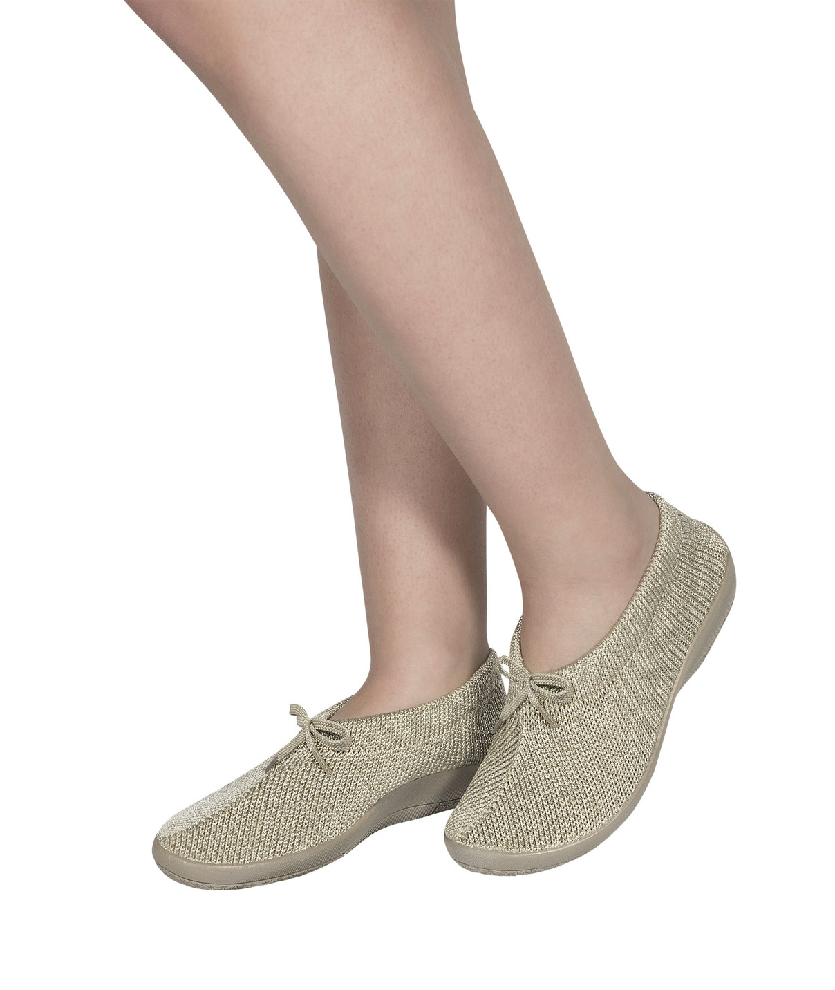 Ballerina mit elastischem Einschlupf und Schnürung, Beige, Größe 36 von aerosoft