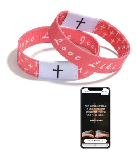 aesdox Bibelvers Armbänder 2 Stück, Christliche Jesus Armbänder mit NFC für Männer und Frauen, Ideale Geschenkauswahl,Orange aesdox Bibelvers Armbänder 2 Stück, Christliche Jesus Armbänder mit NFC für Männer und Frauen, Ideale Geschenkauswahl,Orange von aesdox