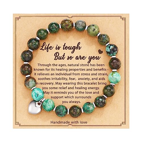 aesdox Handgemachtes Kristall Armband Unisex Herz Armband Freundschaftsarmband Geschenk für Ihre Liebe (Afrikanischer Türkis) von aesdox