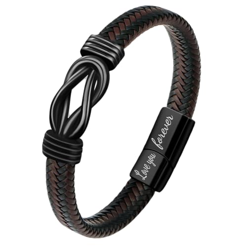 aesdox Leder Wrap Armbänder für Frauen, Boho Leopard mehrschichtige Kristallperlen Manschette Armband Schmuck Geschenk (Umarmen Braun) von aesdox