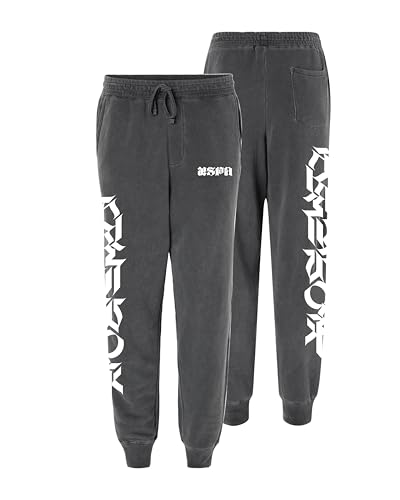 aespa Unisex-Erwachsene Official Licensed Merch Dirty Work Logo Sweatpants Trainingshose, Schwarz, Mittel von aespa