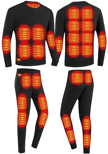aetu Winter Herren Unterwäsche Set Herren Thermounterwäsche Funktionsunterwäsche Skiunterwäsche Winter Thermounterwäsche Set Warme und weiche Funktionsunterwäsche (Black, M) von aetu