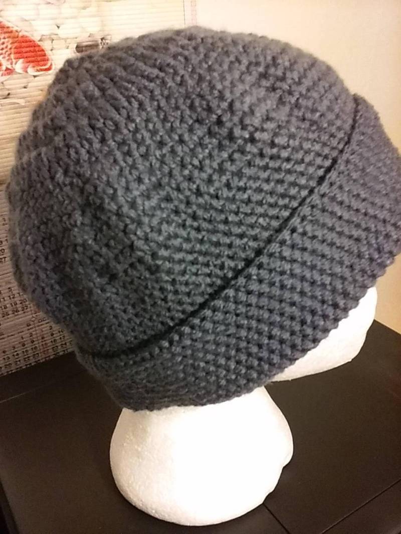 Anthrazit + Rauch - Handgehäkelter Hut Hergestellt Aus Red Heart Super Saver Garn, 18 cm Tief, 11 Breit Mit Einer 5 Langen Krempe von afghansbyeunice