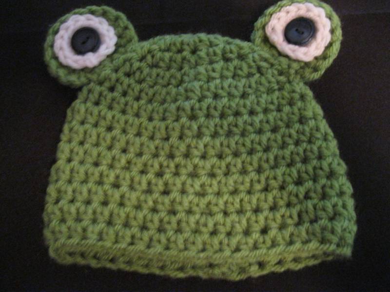 Handgefertigte Häkelarbeit Little Frog Hut Größe 0-3 Monate Geschenk Baby Säuglinge Cap Neugeborenen Dusche Made To Order Erlauben 7 Bis 10 Tage von afghansgalore