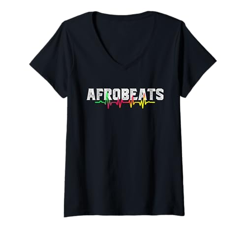 Damen Afrobeats Heart T-Shirt T-Shirt mit V-Ausschnitt Damen Afrobeats Heart T-Shirt T-Shirt mit V-Ausschnitt von afrobeat tshirt
