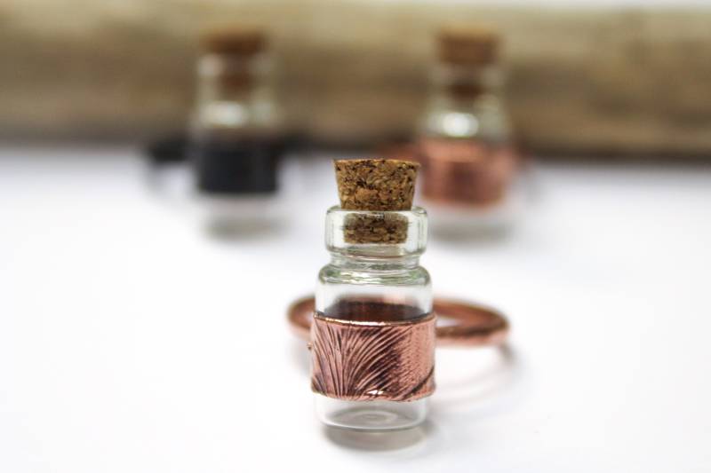 Kleiner Kork Flaschenring | Rohkupfer Kupfer Electroformed Schmuck von afteroak