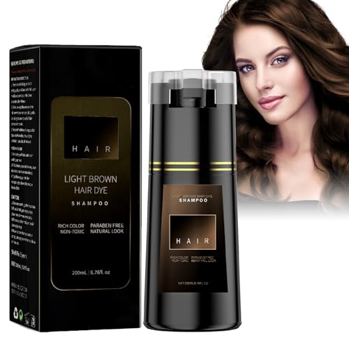 Hair Dye Shampoo, Dunkelbraun Haarfärbeshampoo für Graues Haar, Botanical Formulation No Hair Damage No Bleach, Sofort Haarfarben Shampoo für Männer und Frauen, Hair Dye Shampoo 3 in 1 (Dunkelbraun) von agctrler