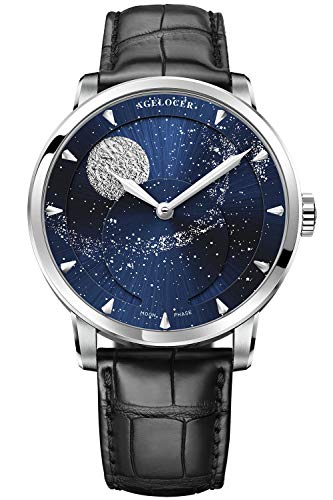 Agelocer Herren-Armbanduhr Top Marke Blue Moon Phase Mechanisch Maskulin Mode Luxus Handgelenk Edelstahl Armband, Nk_6401f9, von agelocer