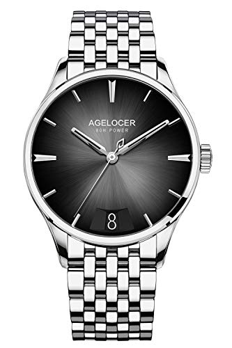 Agelocer Herren Top Brand Ultra Dünn Automatische Mechanische Farbverlauf Zifferblatt Kalender Uhr, Nk_4202a1, von agelocer