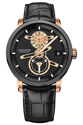 Agelocer Herrenuhr Automatisch Mechanisch Kleid Business Space Station Uhren für Männer mit Mode Luxus, Nk_5505h1 von agelocer