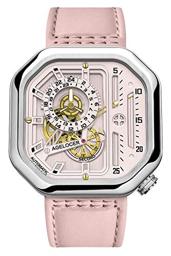 Agelocer Herrenuhr, Top-Marke, automatisch, Skelett, Edelstahl, wasserdicht, mechanisch, modisch, Punk, quadratisch, leuchtende Gangreserve, analoge Luxusuhren (VP:5809A10), Vp: 5809a10 von agelocer