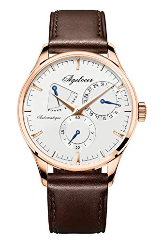 agelocer Herren Luxus Mechanische Automatik Kalender Gangreserve Analog Uhren, Nk_4101d2, Armband von agelocer