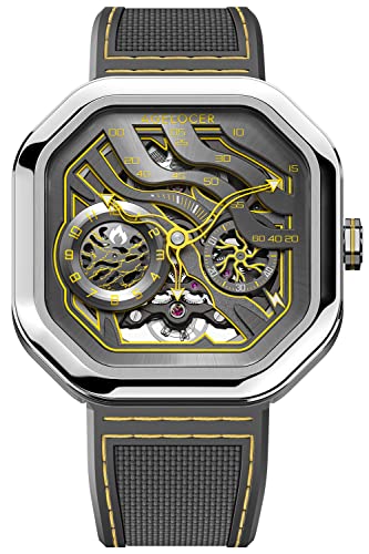 agelocer Automatische mechanische quadratische Herrenuhr, skelettiertes Zifferblatt, 80 Stunden Gangreserve, leuchtend, Saphirglas, Gummiband, Kleid und luxuriöses Geschenk für Männer, Nk_5002a2 agelocer Automatische mechanische quadratische Herrenuhr, skelettiertes Zifferblatt, 80 Stunden Gangreserve, leuchtend, Saphirglas, Gummiband, Kleid und luxuriöses Geschenk für Männer, Nk_5002a2 von agelocer