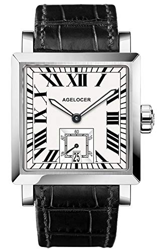 agelocer Uhren Herren mechanisch Analog Wasserdicht Armbanduhr Herren Mode Lässig Business Herrenuhr mit Kalender Uhr Geschenk für Männer (DE:3302A1) von agelocer
