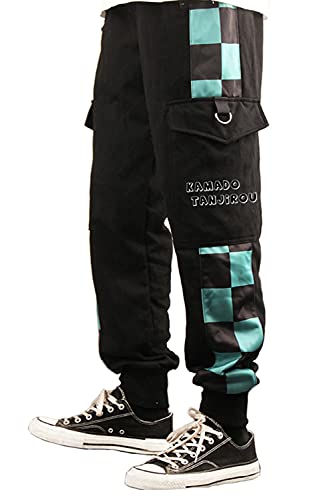 agfosa Tanjiro Kamado Hose Anime Demon Jogginghose Tanjiro Jogger Cargo Pants L von agfosa