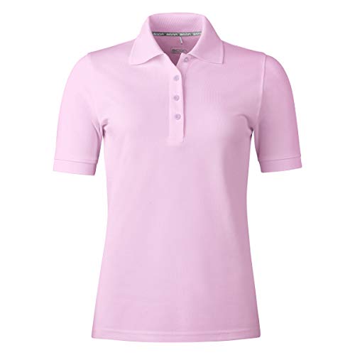 agon Damen Pique Polo-Shirt - Kurzarm-Shirt mit Knopfleiste für Frauen, bügelfrei und atmungsaktiv, für Sport und Business, Made in EU Hellorchidee 36/S von agon