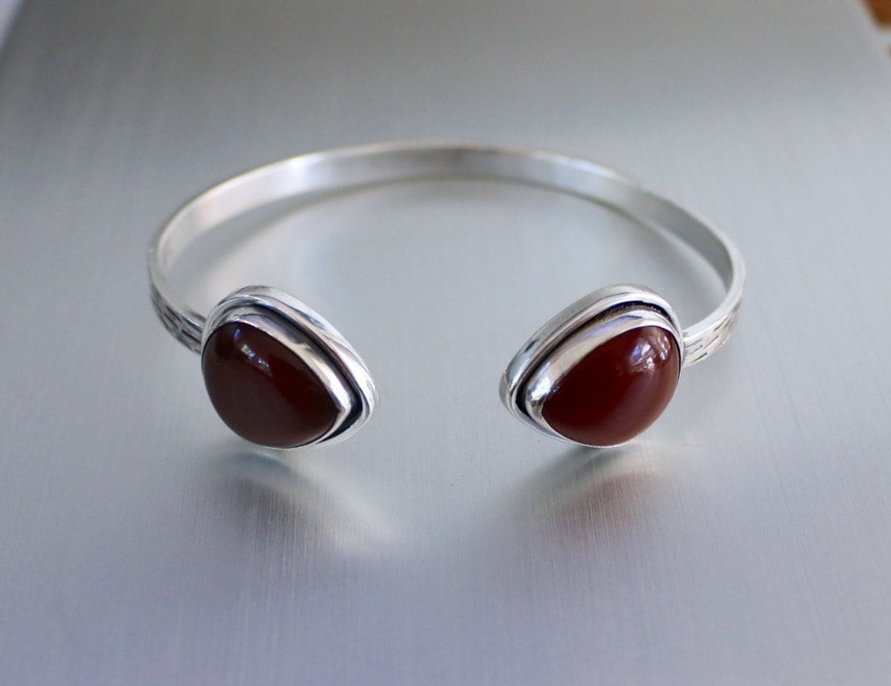 sterling Silber, Rotes Onyx Armband sterling Silber, Rotes Onyx Armband von agoraart