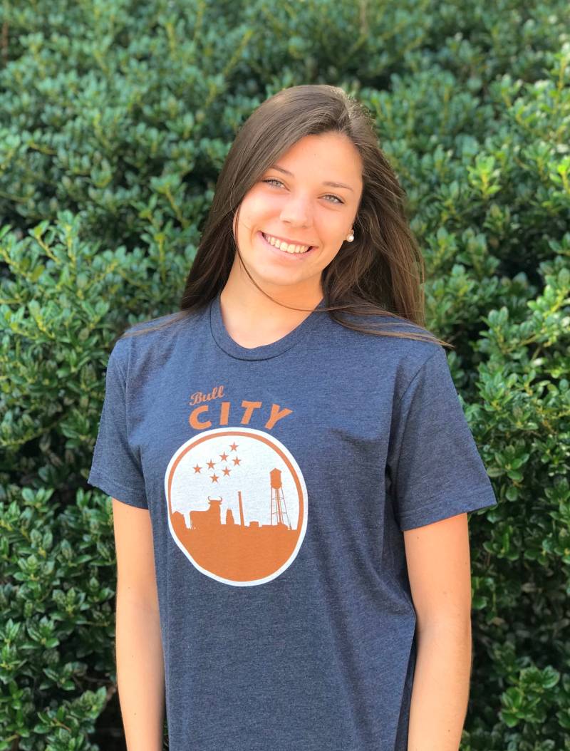 Durham Png Bull City Retro Kurzarm T-Shirt Unisex Navy Heather von agoutfittersnc