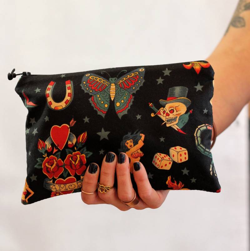 Federmäppchen Sailor Jerry Schwarz. Clutch Bag Trägt Alles von agthandmade
