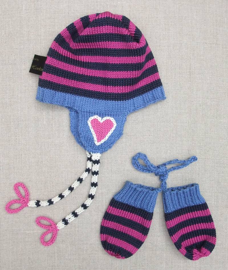 Gestrickte Mütze Aus Baumwolle & Einzelne Handschuhe von ahawkinsknitwear