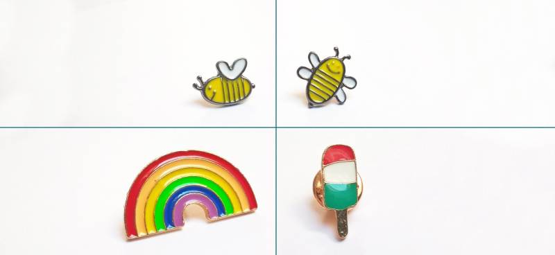 Tiernadeln Bulldogge, Pinguin, Biene. Metall Und Emaille von ahomeBoutsDeMotifs