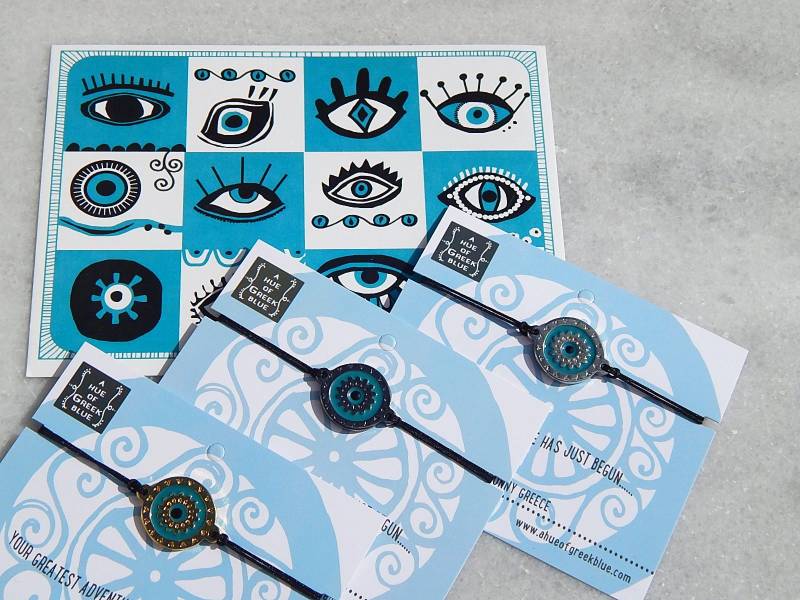 Evil Eye Emaille Armband von ahueofGreekblue