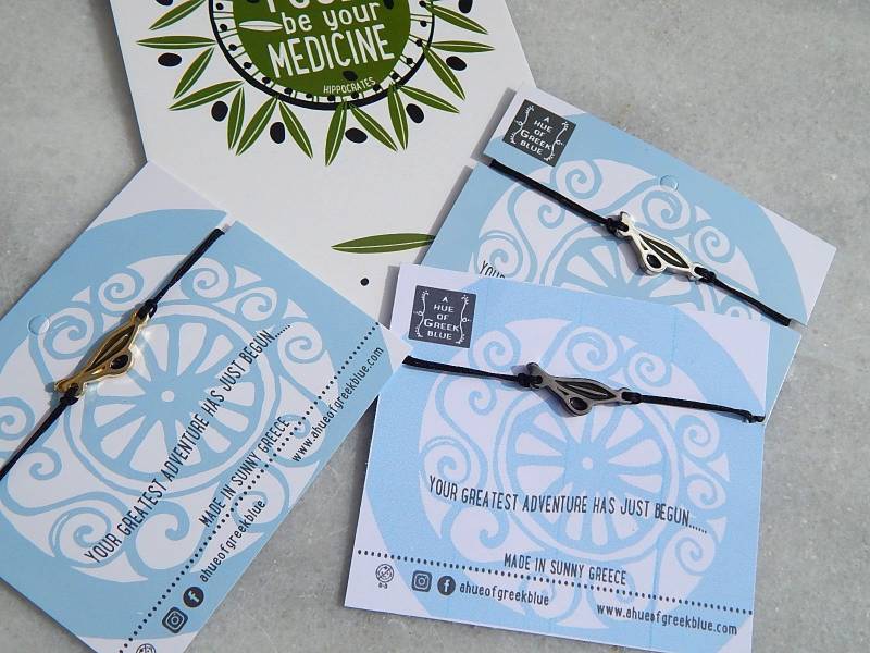 Olivenblatt Und Emaille Armband von ahueofGreekblue