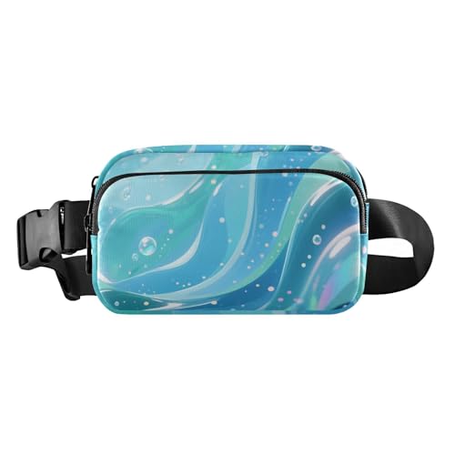 Abstrakte Kunst, Wasserwelle, stilvolle Umhängetasche, Hüfttasche für Damen und Herren, wasserdichte Gürteltasche mit verstellbarem Riemen für Reisen, Laufen, Wandern von aidingzhi